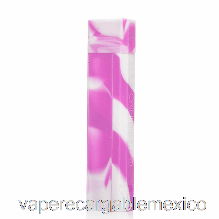 Vape Recargable Rinoceronte Blanco Silicona Dab Out [cuarzo] Blanco Violeta (brillo Ultravioleta)